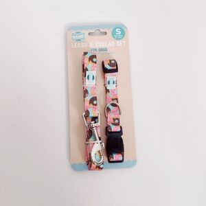 Donut Themed Dog Leash and Collar Set - Small Size NEW